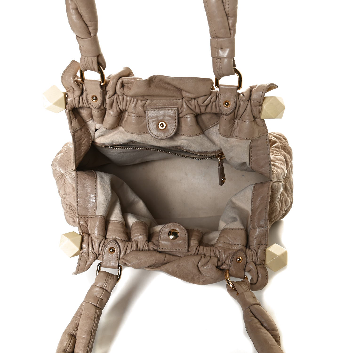 Louis Vuitton Lambskin Olympe Stratus PM Ecru 4 of 25