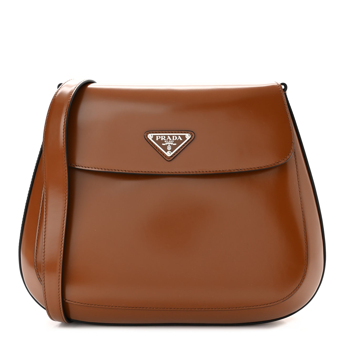 Spazzolato Cleo Flap Adjustable Strap Shoulder Bag Tobacco