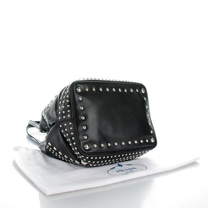Prada Soft Calf Studded Drawstring Bag Nero Black 4 of 8