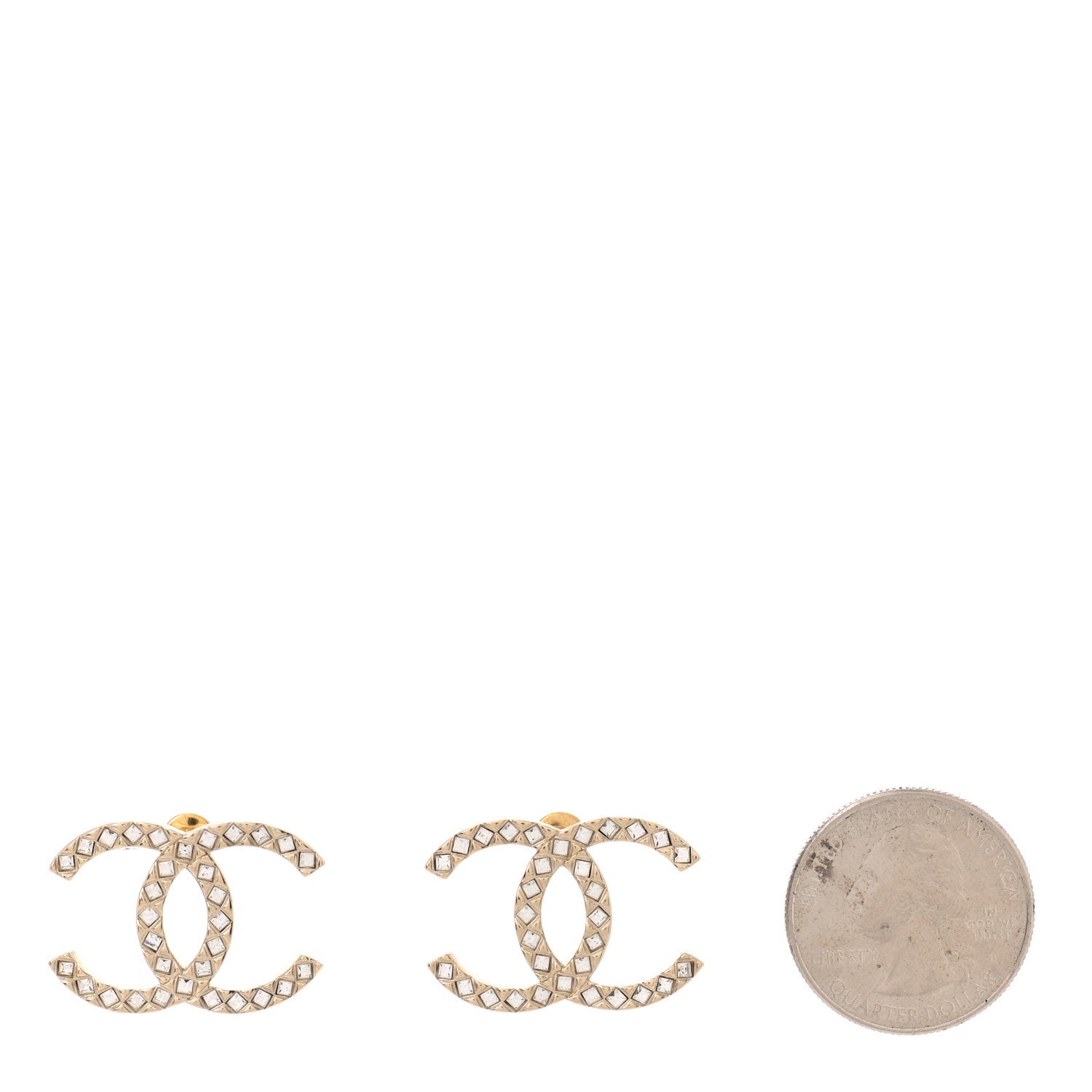 Chanel Baguette Crystal High Society CC Earrings Gold 2 of 5
