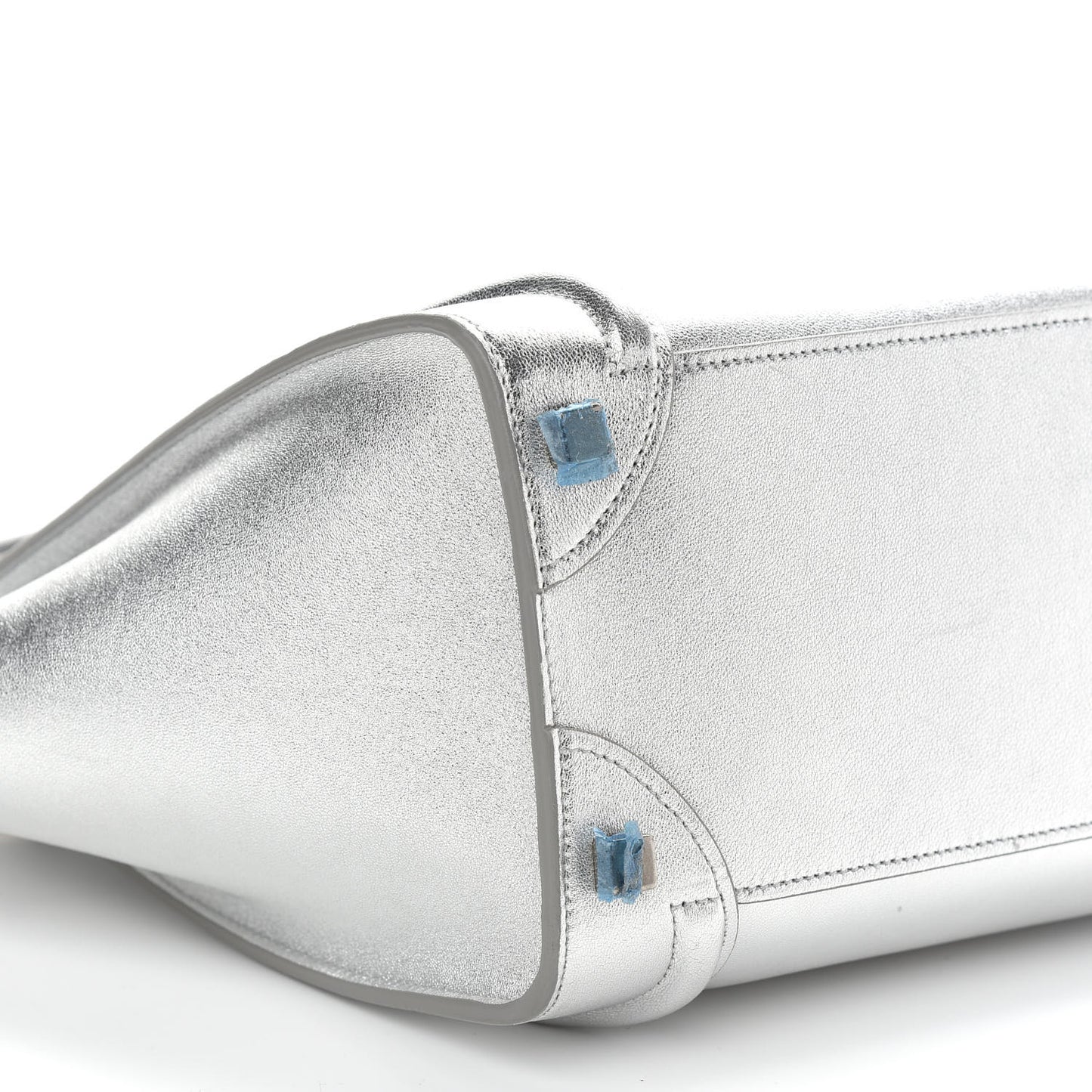 Laminated Lambskin Micro Luggage Silver