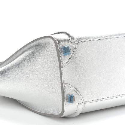 Celine Laminated Lambskin Micro Luggage Silver 8 of 12