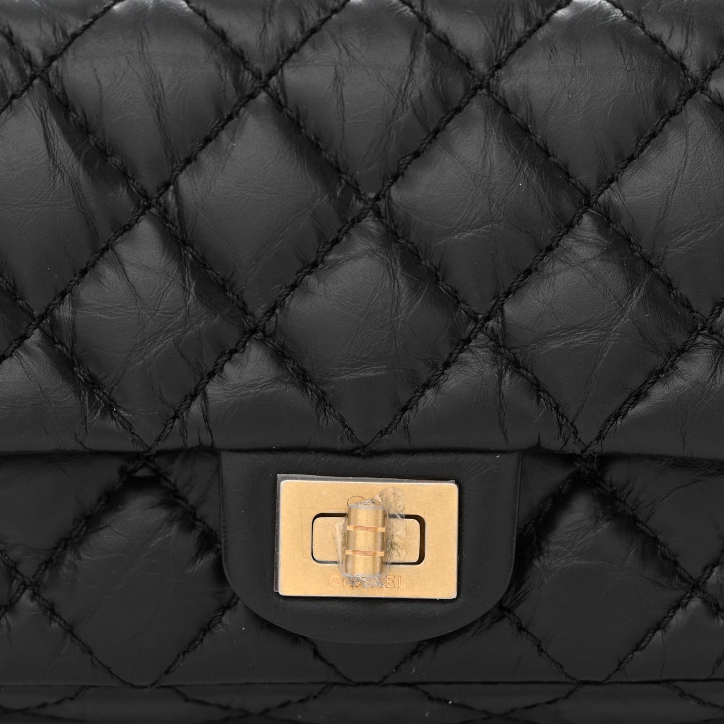 Aged Calfskin Quilted 2.55 Reissue Flap Belt Bag Clutch Black