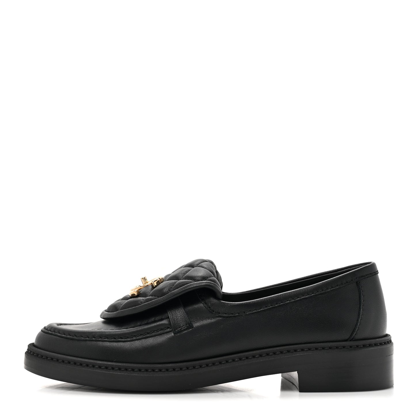 Lambskin Quilted CC Turnlock Loafers 35.5 Black