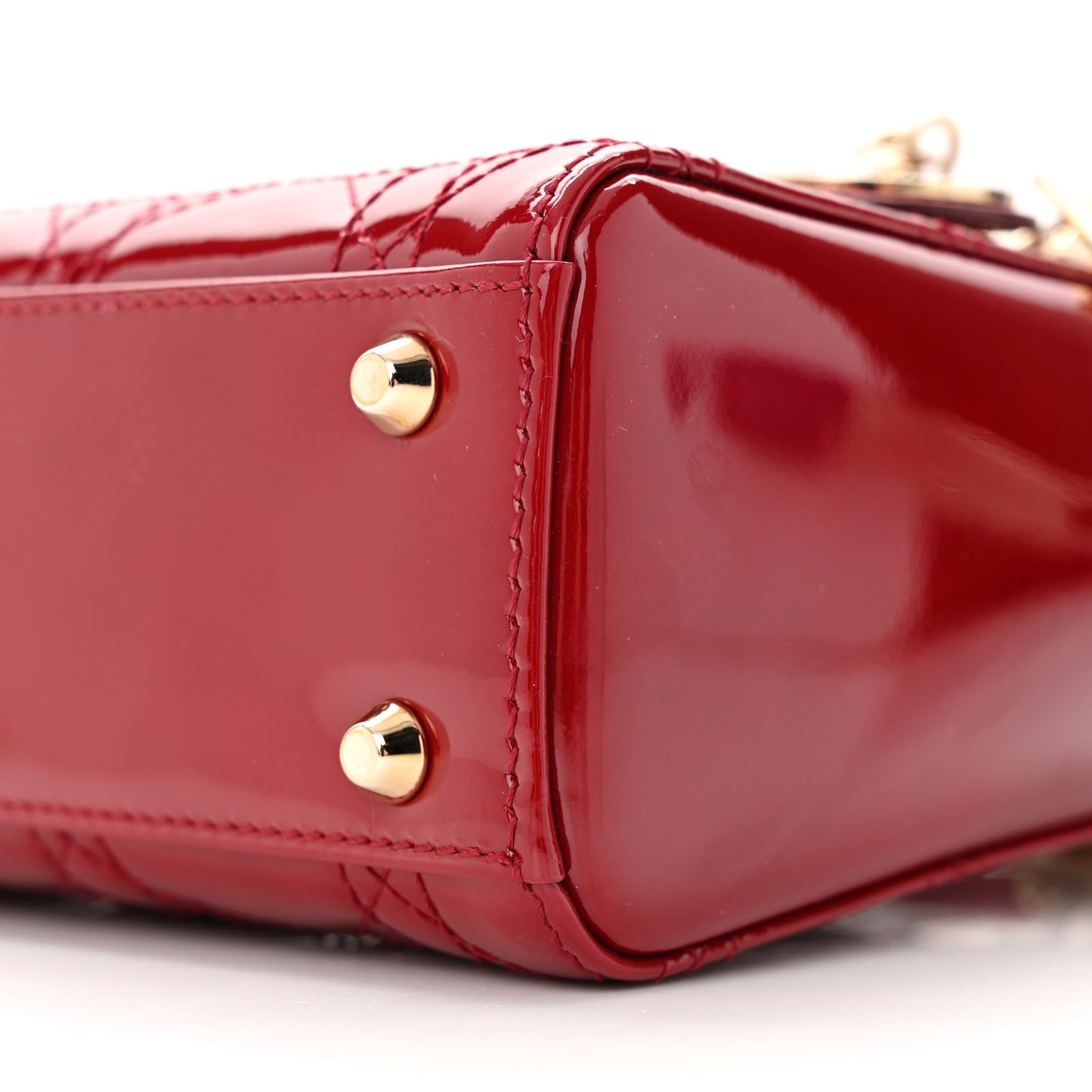 Patent Cannage Mini Lady Dior Red