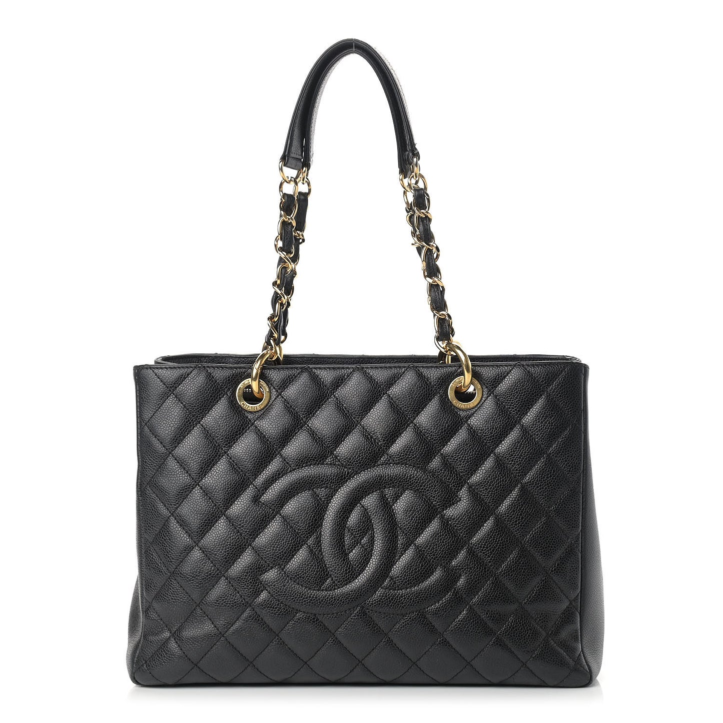 Caviar Quilted Grand Shopping Tote GST Black