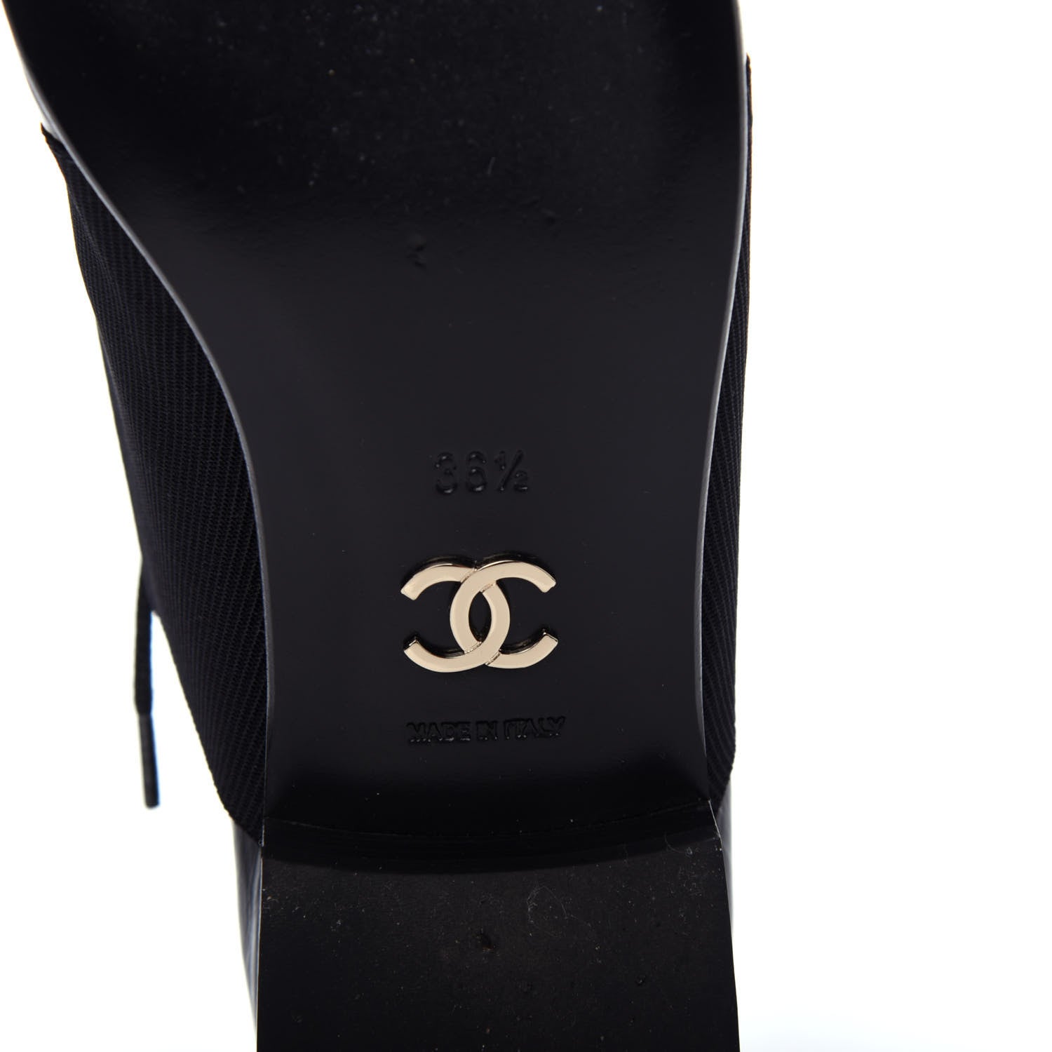 Chanel Goatskin Patent Womens CC Cap Toe Lace Up Oxfords 36.5 Black 9 of 11