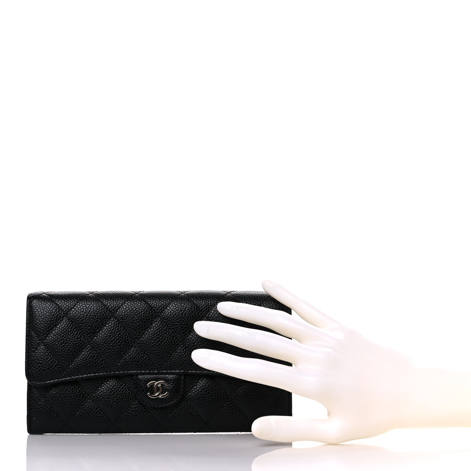 Chanel Caviar Quilted Large Flap Wallet Black 2 of 12