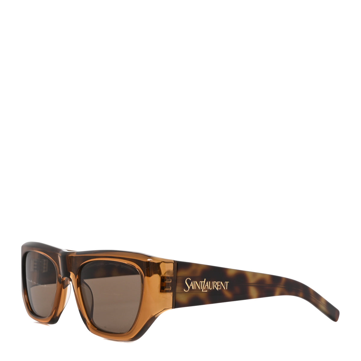 Saint Laurent Acetate SL 740 Square Sunglasses Grey Brown Havana 1 of 7