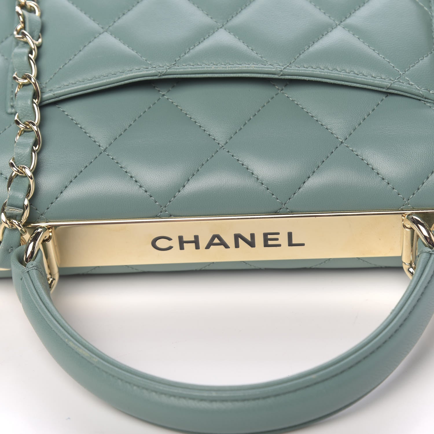 Chanel Lambskin Quilted Small Trendy CC Flap Dual Handle Bag Light Green 10 of 13