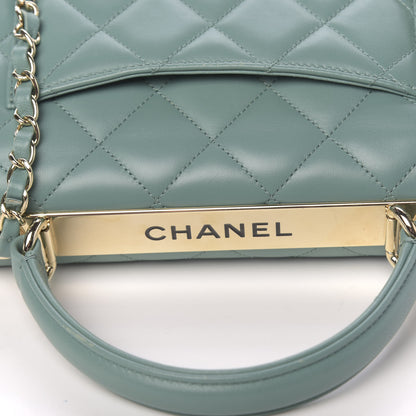 Chanel Lambskin Quilted Small Trendy CC Flap Dual Handle Bag Light Green 10 of 13