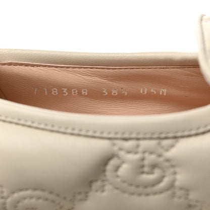 Gucci Nappa Cordovan Lux GG Matelasse Buckled Platform Lug Sole 60mm Loafers 38.5 Milk White 7 of 9
