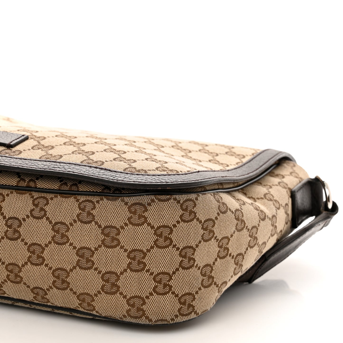 Monogram Large Flap Messenger Bag Beige Dark Brown