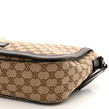 Gucci Monogram Large Flap Messenger Bag Beige Dark Brown 10 of 13