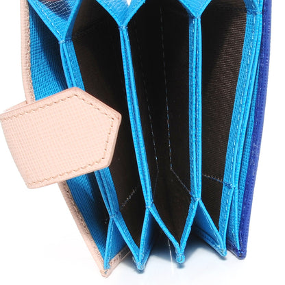 Fendi Vitello Elite Gusseted Card Holder Blue Neon Multicolor 2 of 10