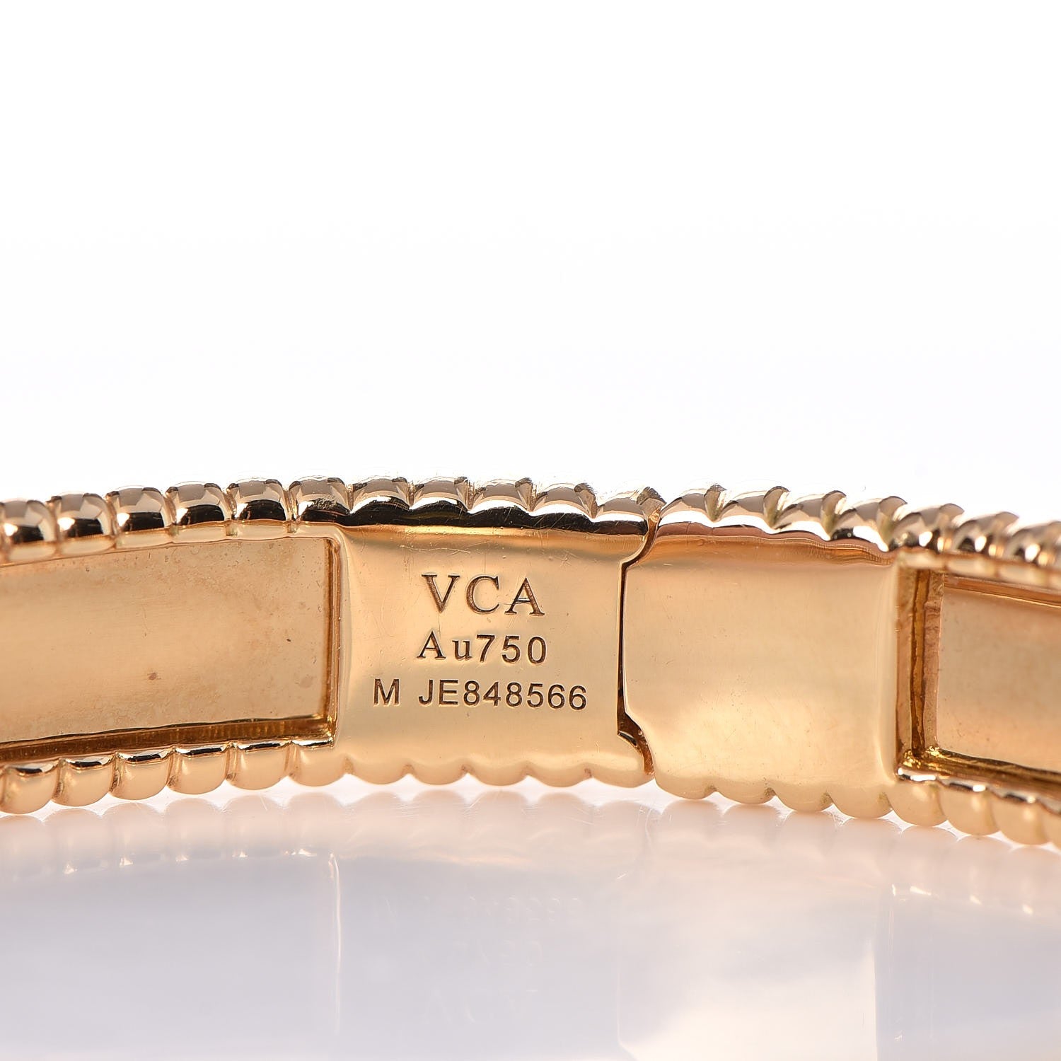 Van Cleef & Arpels 18K Yellow Gold Perlee Signature Bangle Bracelet M 4 of 5