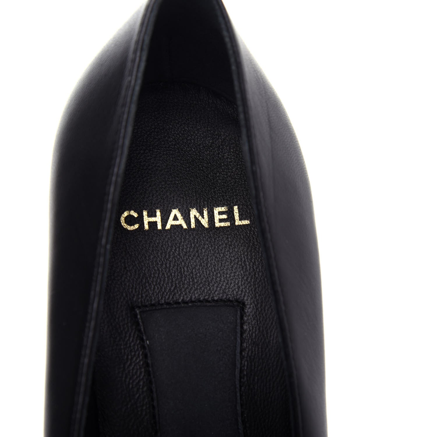 Chanel Lambskin Patent Cap Toe Pearl Pumps 37 Black 8 of 10