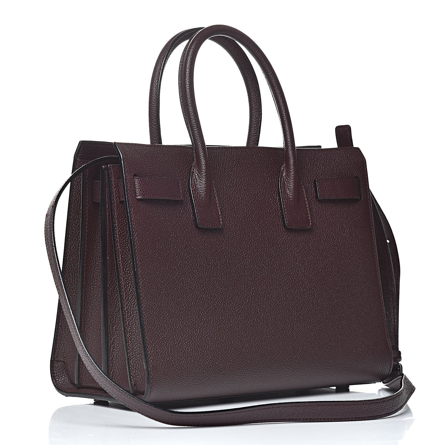 Saint Laurent Grained Calfskin Baby Sac De Jour Amaranto 3 of 14