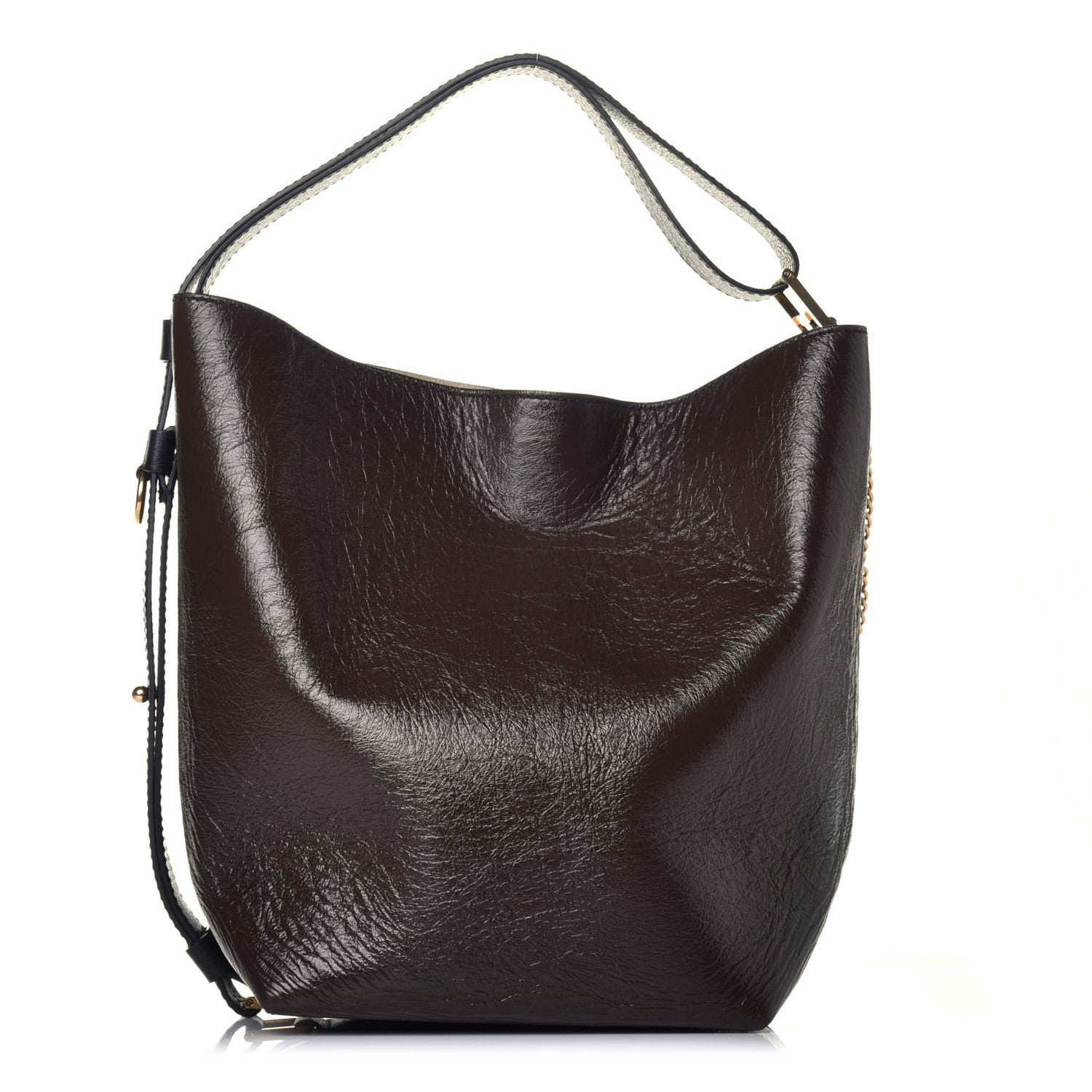 Givenchy Suede Crinkled Patent Deerskin Medium GV Bucket Bag Blue Grey 2 of 10