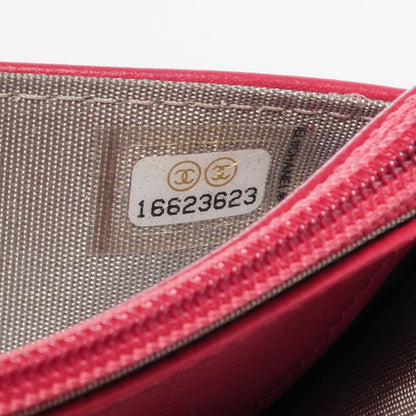 Chanel Lambskin Wallet on Chain Boy WOC Dark Pink 9 of 9