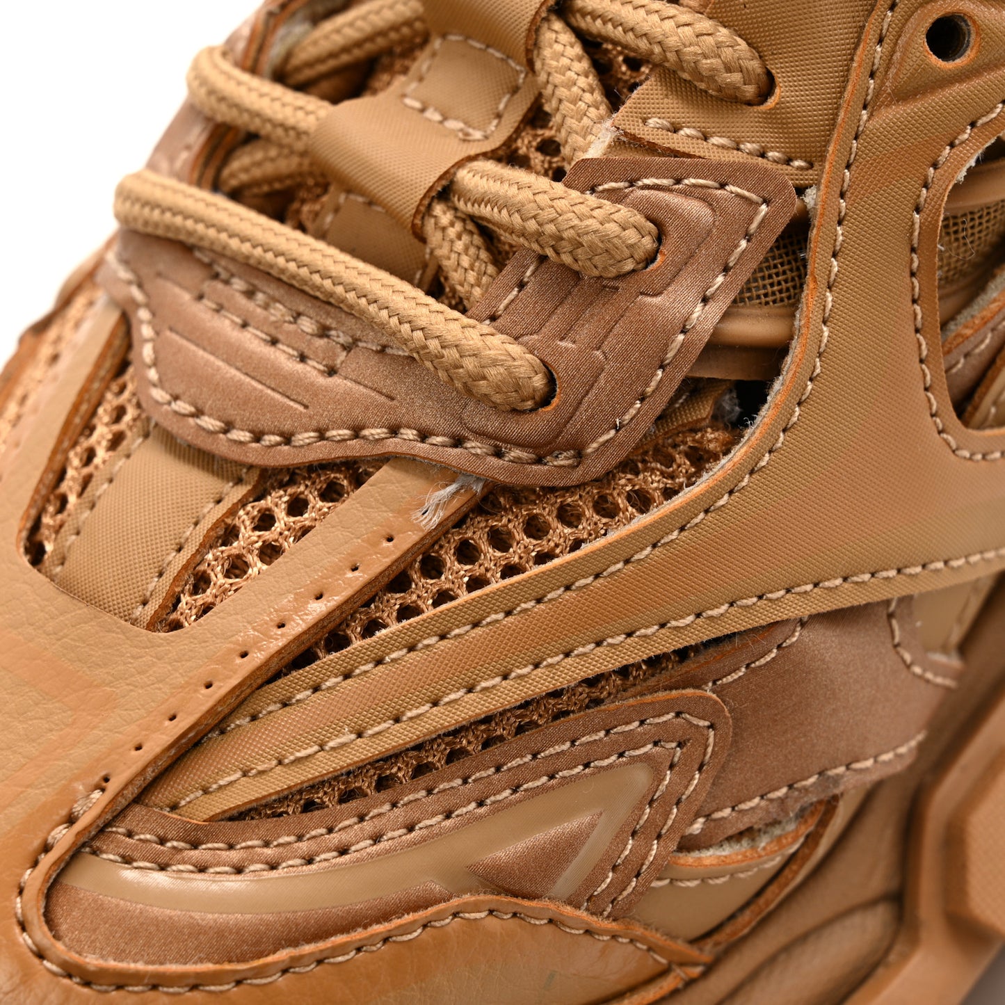 Rubber Mesh Monocolor Clear Sole Womens Track.2 Open Sneakers 35 Light Brown