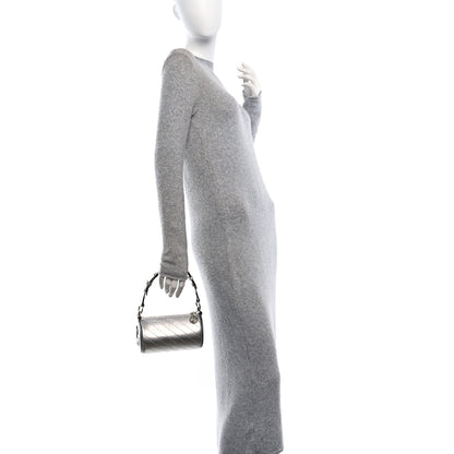 Gucci Sakai Be Green Calfskin Diagonal Stitched Mini Blondie Barrel Shoulder Bag Silver 2 of 9