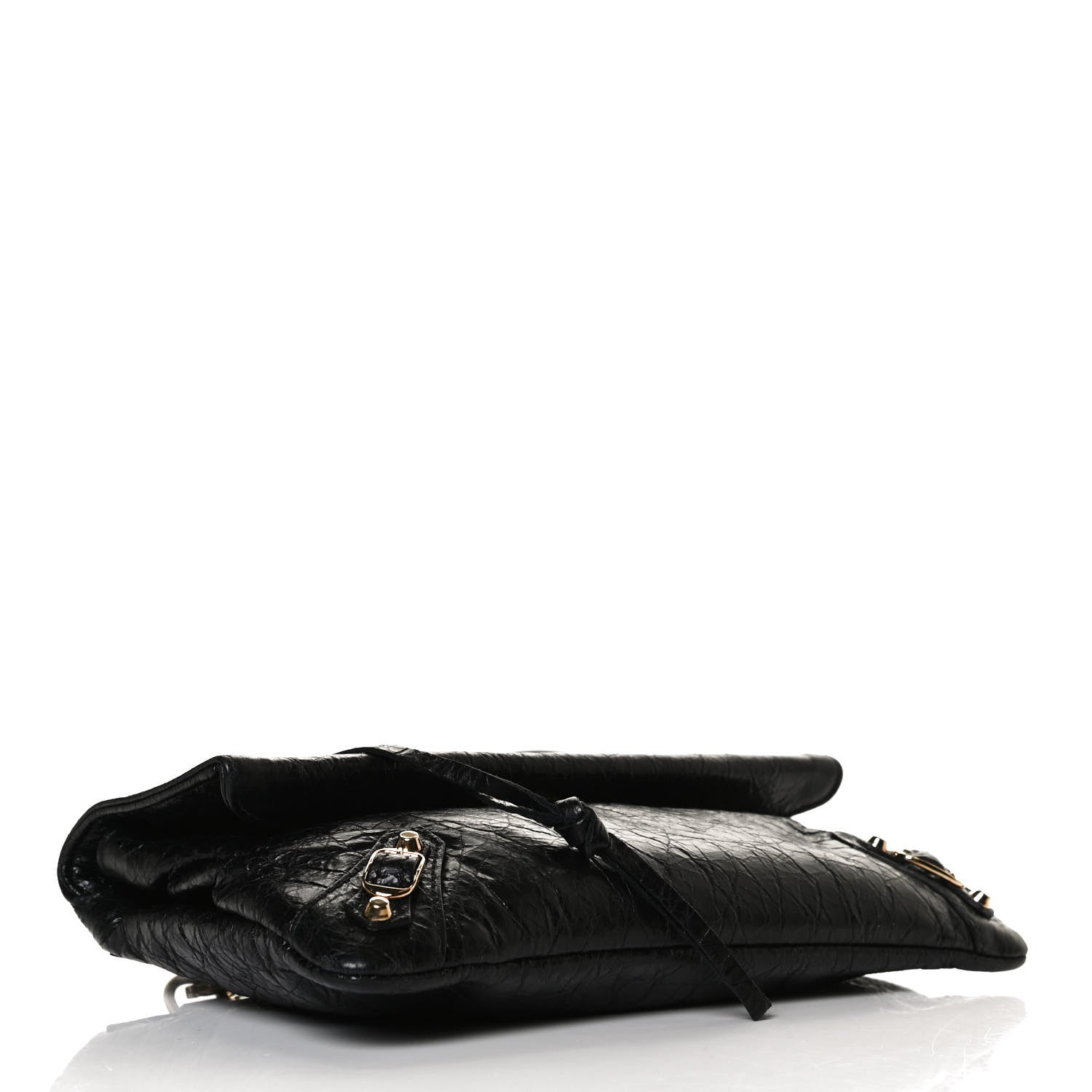Balenciaga Agneau Classic Gold Hardware Mini Envelope Strap Clutch Black 4 of 12