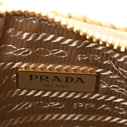 Prada Yarn Raffia Effect Crochet Striped Re-Edition 2005 Shoulder Bag Naturale Petalo 5 of 10