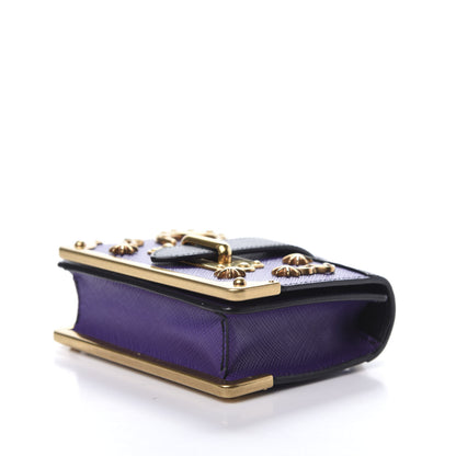 Prada Saffiano Astrology Mini Cahier Bag Viola Black 7 of 12