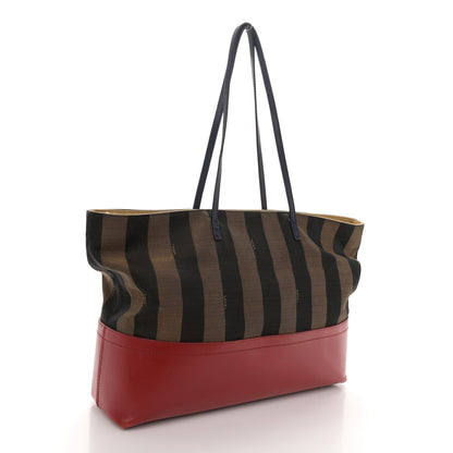 Fendi Pequin Cuoio Vegetale Medium Roll Tote Tobacco Rosso Blue 3 of 16