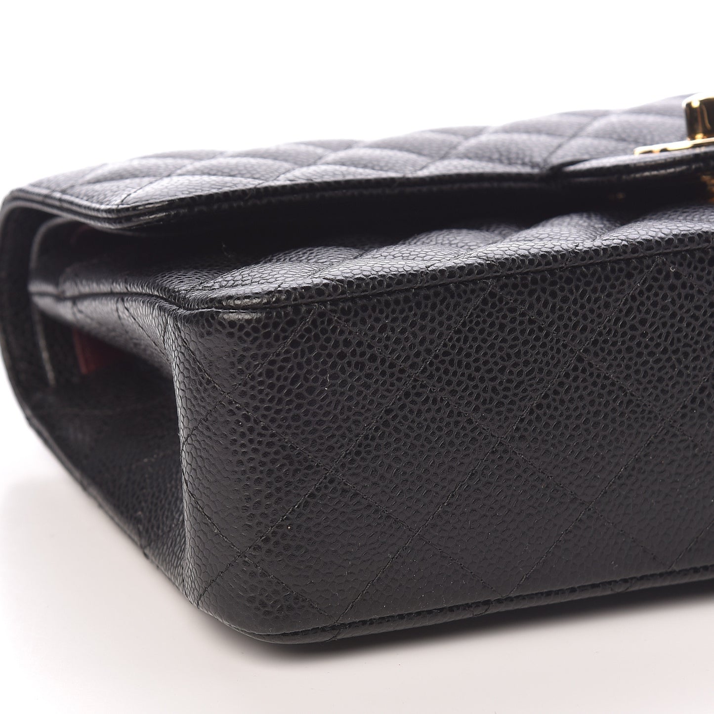 Caviar Quilted Medium Double Flap Black