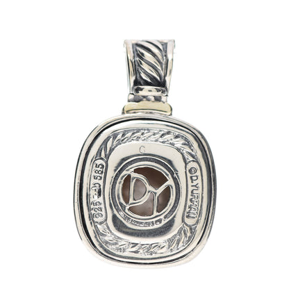 David Yurman Sterling Silver 14K Yellow Gold Pearl 10mm Albion Enhancer Pendant 3 of 3