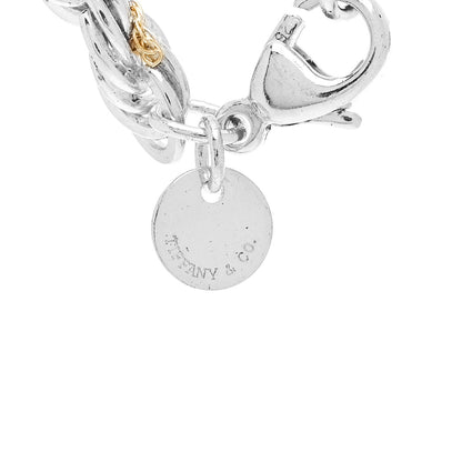 Tiffany Sterling Silver 18K Yellow Gold Rope Chain Bracelet 3 of 4