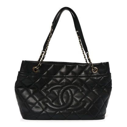 Chanel Caviar Quilted CC Timeless Soft Tote Black 1 of 9