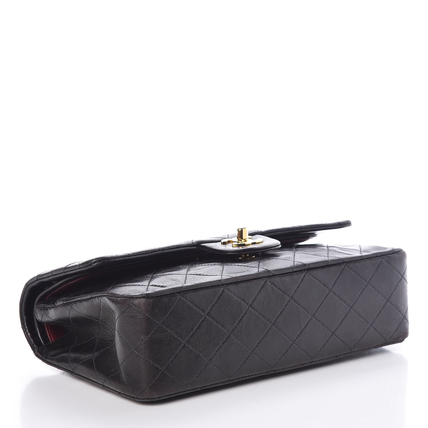 Lambskin Quilted Medium Double Flap Black