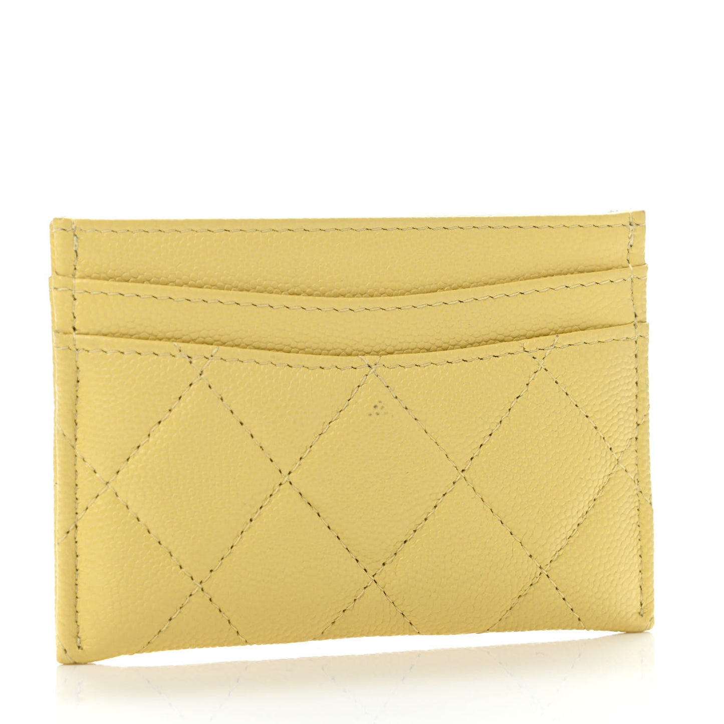 Caviar Quilted Card Holder Yellow