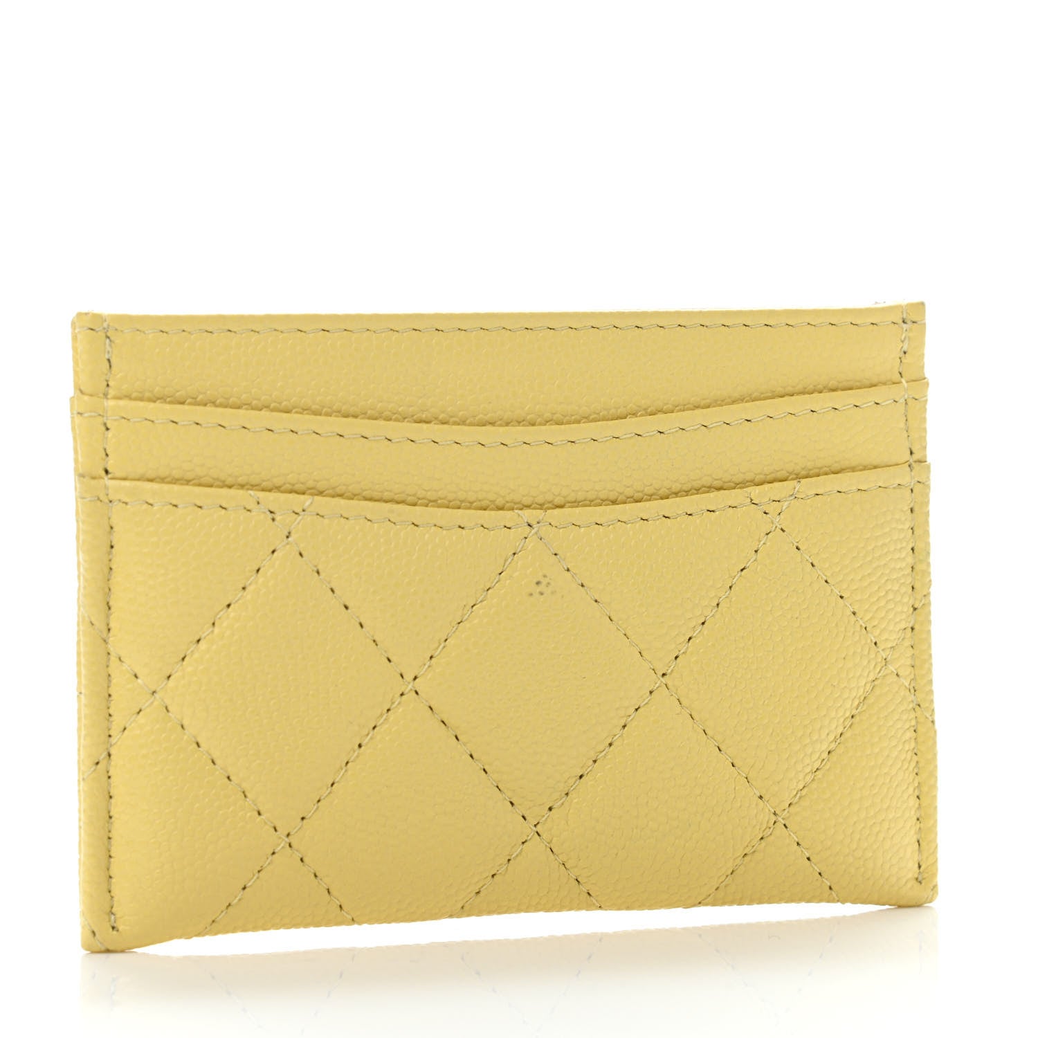 Chanel Caviar Quilted Card Holder Yellow 2 of 5