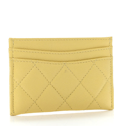 Chanel Caviar Quilted Card Holder Yellow 2 of 5