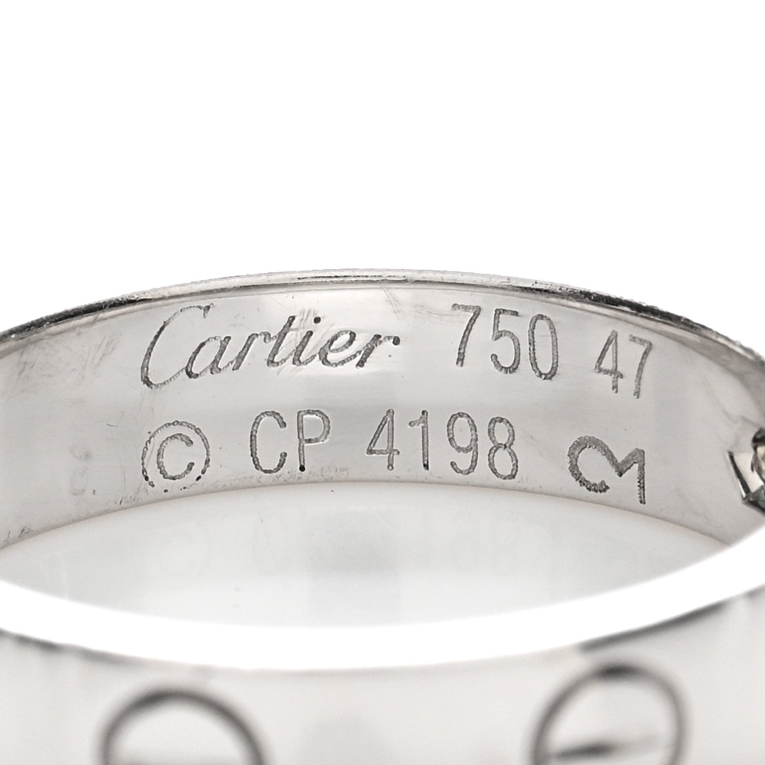 Cartier 18K White Gold Diamond 4mm LOVE Wedding Band Ring 47 4 4 of 4