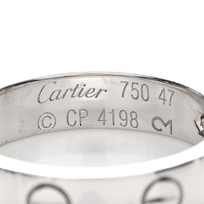 Cartier 18K White Gold Diamond 4mm LOVE Wedding Band Ring 47 4 4 of 4