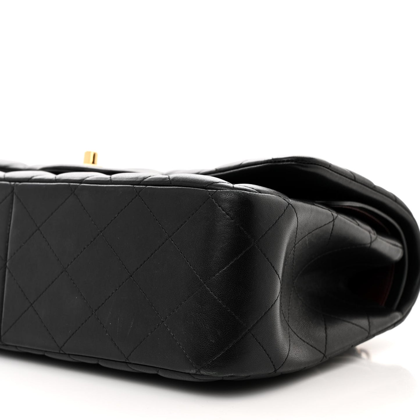 Lambskin Quilted Jumbo Double Flap Black