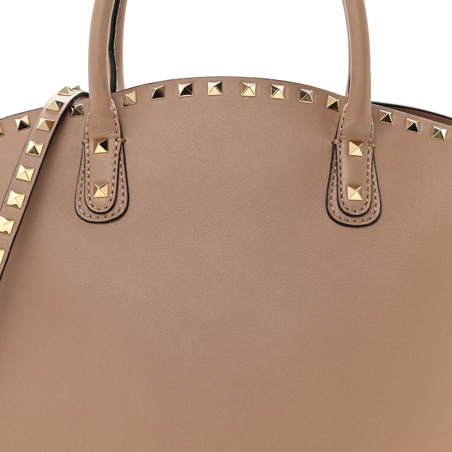 Valentino Garavani Vitello Rockstud Dome Shopper Alpaca 8 of 15
