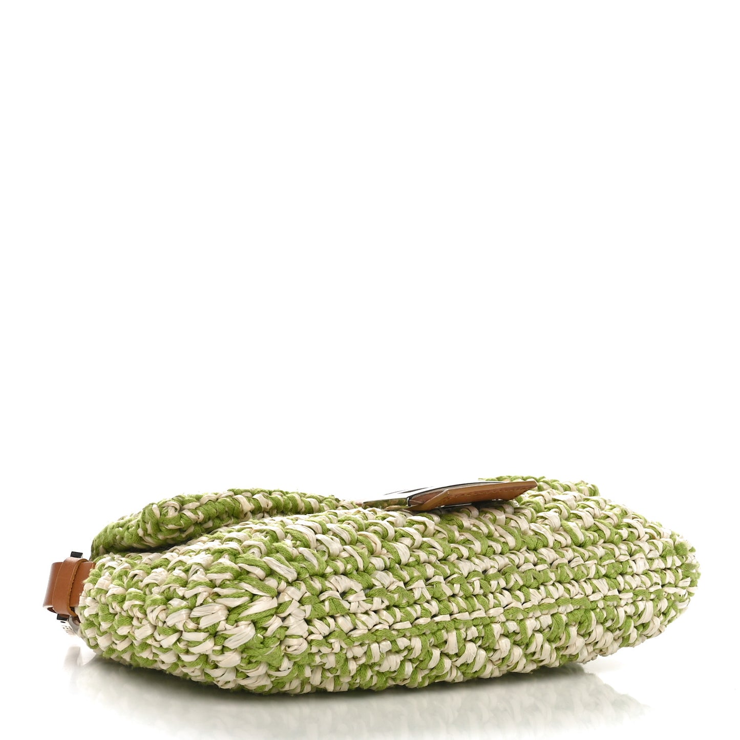 Woven Straw Baguette Green