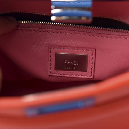 Fendi Nappa Colorblock Mini Peekaboo Iconic Satchel Papavero Bubblegum Blue Royal 7 of 11