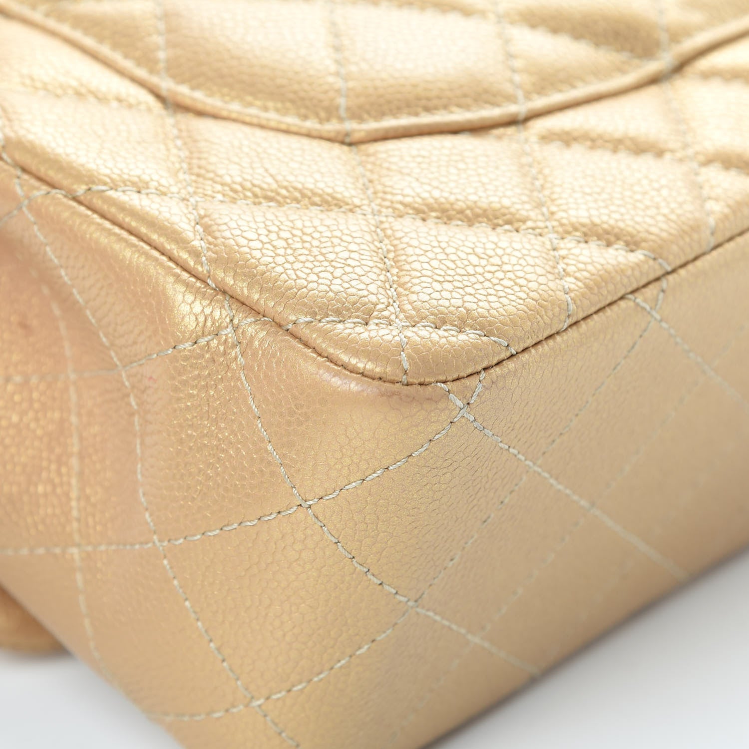 Chanel Pearly Caviar Quilted Jumbo Double Flap Gold 12 of 18
