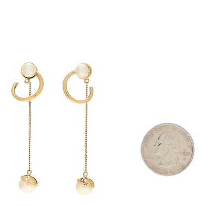 Christian Dior Pearl Mise En Dior Tribal Drop Earrings Gold 2 of 4