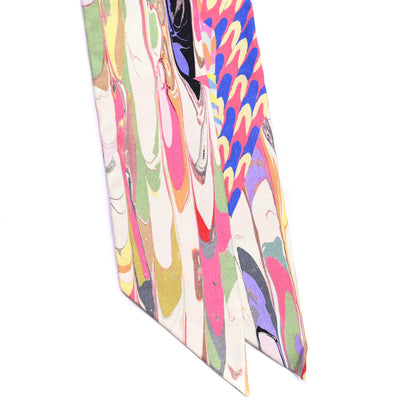 Hermes Silk Marble Silk Twilly Rose Vert Violet 3 of 8