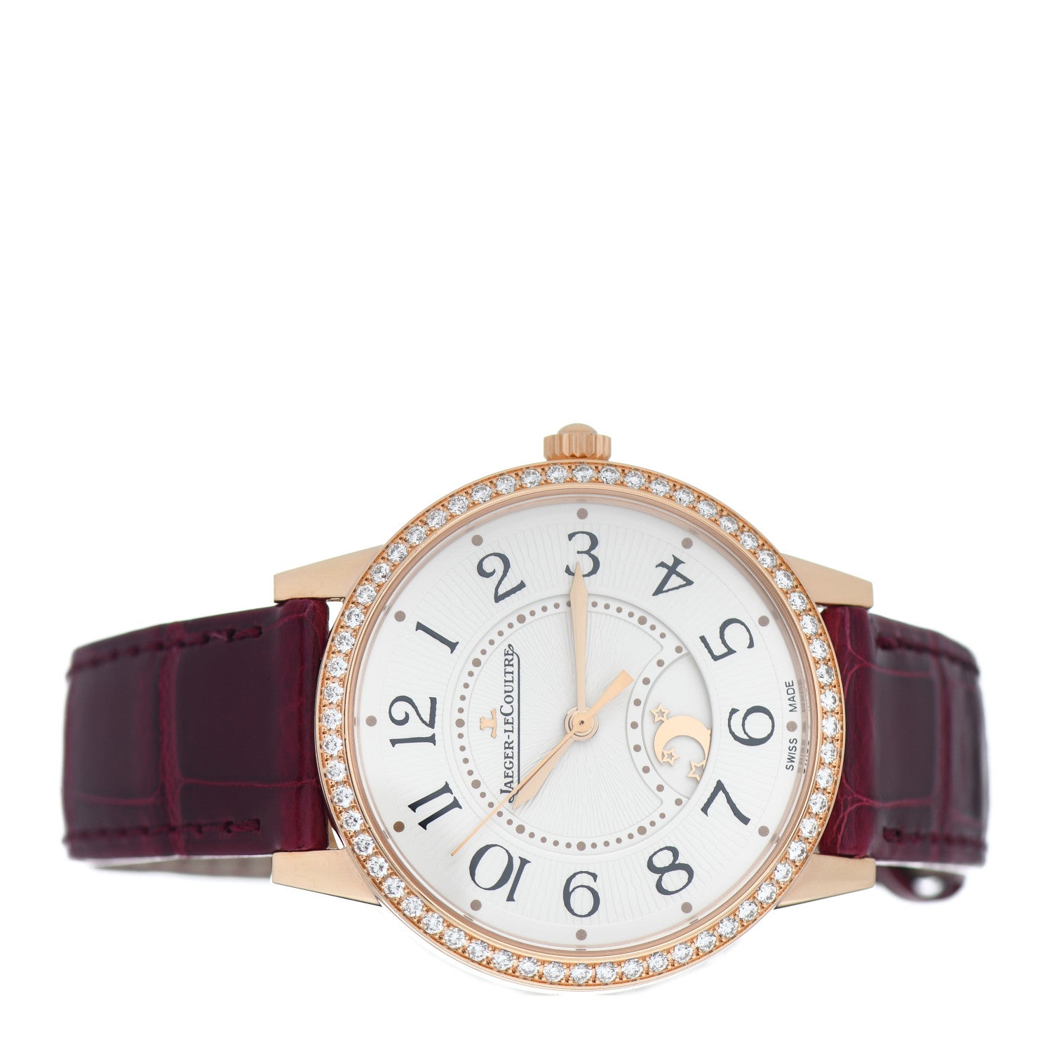 Jaeger-LeCoultre 18K Rose Gold Alligator Diamond Bezel 34mm Rendez-Vous Classic Day & Night Automatic Watch Q3442430 2 of 5