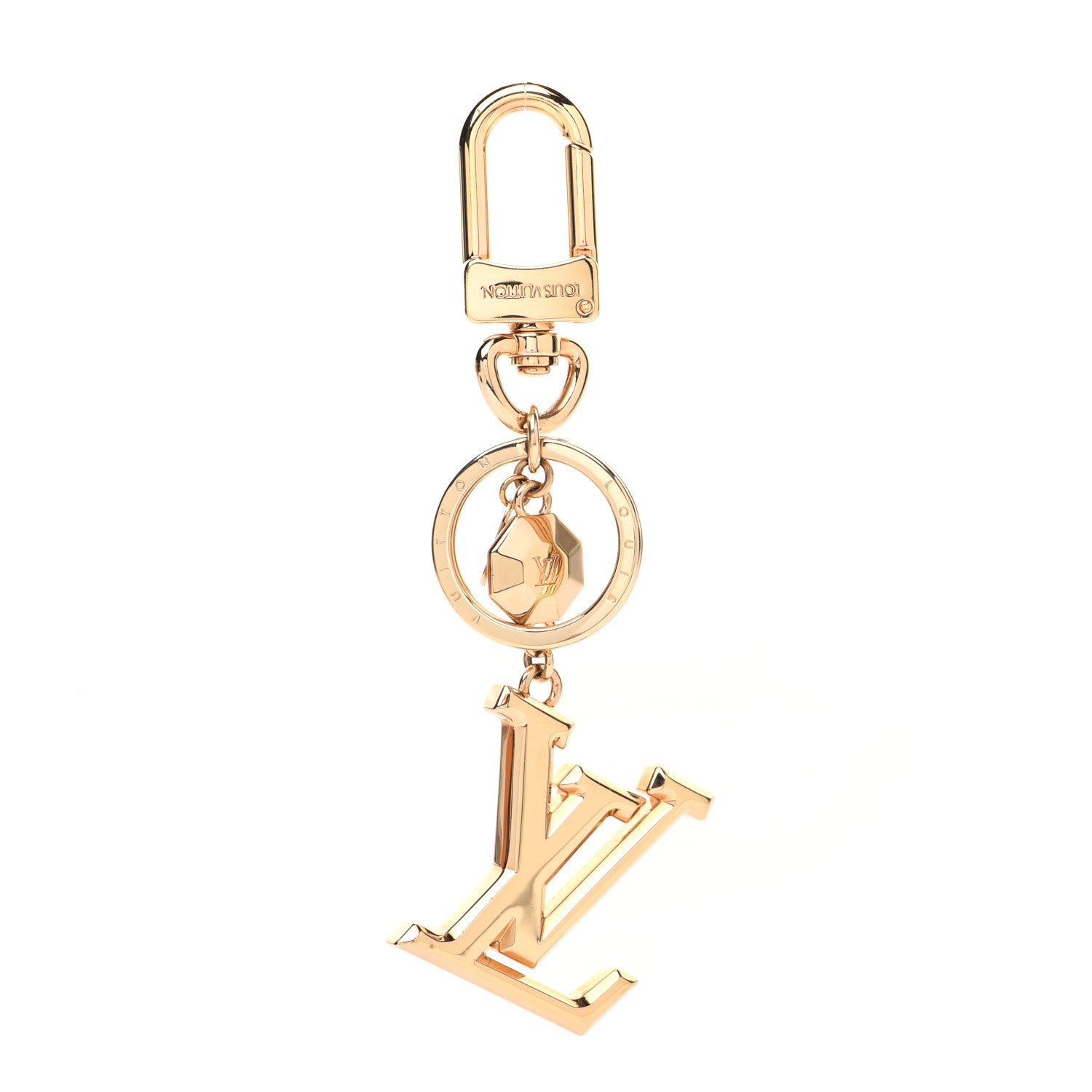 Louis Vuitton LV Facettes Bag Charm Key Holder Gold 1 of 5
