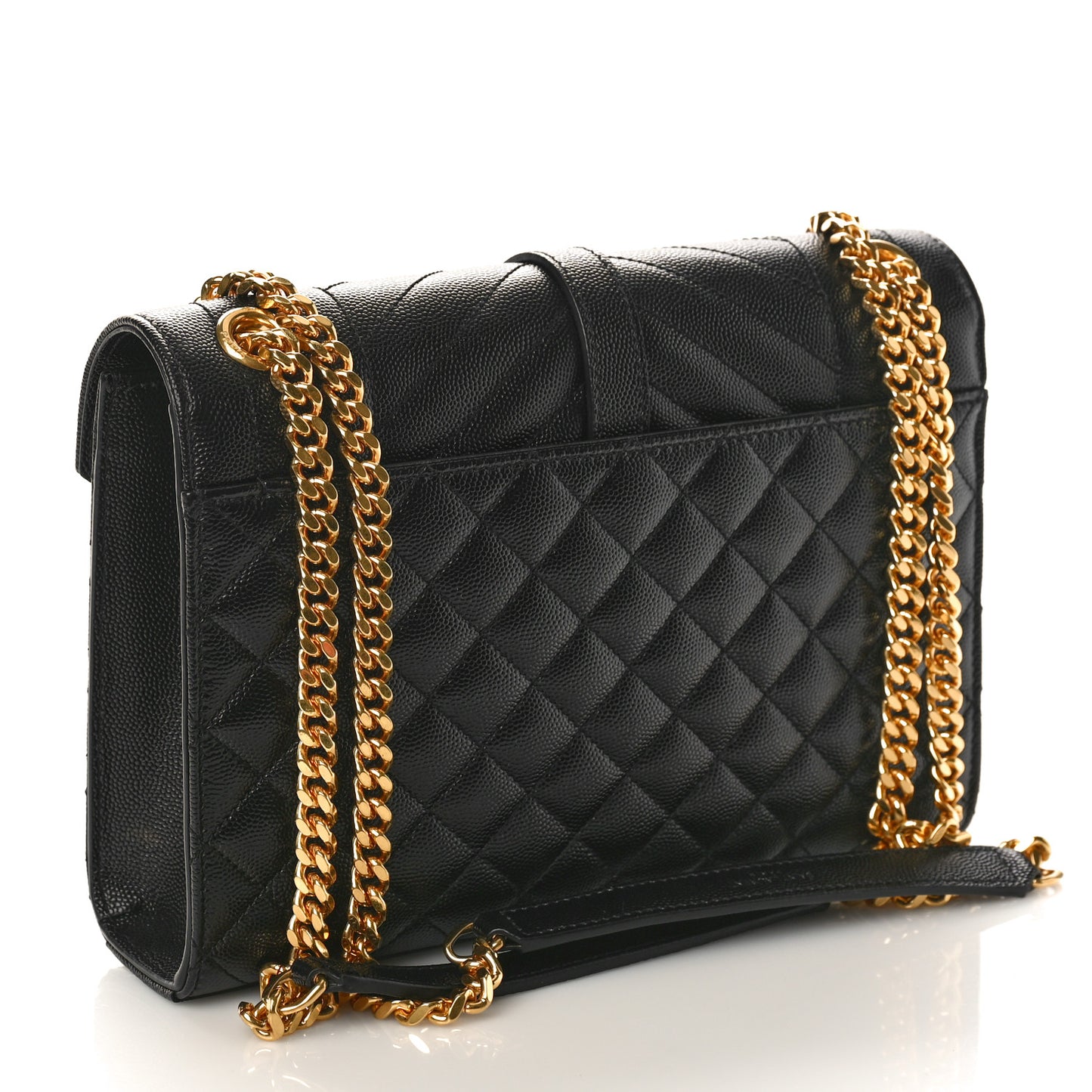 Grain De Poudre Textured Mixed Matelasse Triquilt Medium Monogram Satchel Black